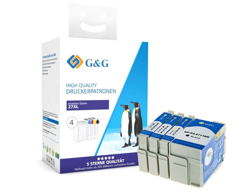 G&G 27XL 4x kompatibel XL-Druckerpatronen zu Epson