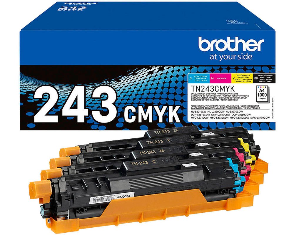 G&G Brother TN-243CMYK Value Pack - Huismerk Toner - Zwart / geel