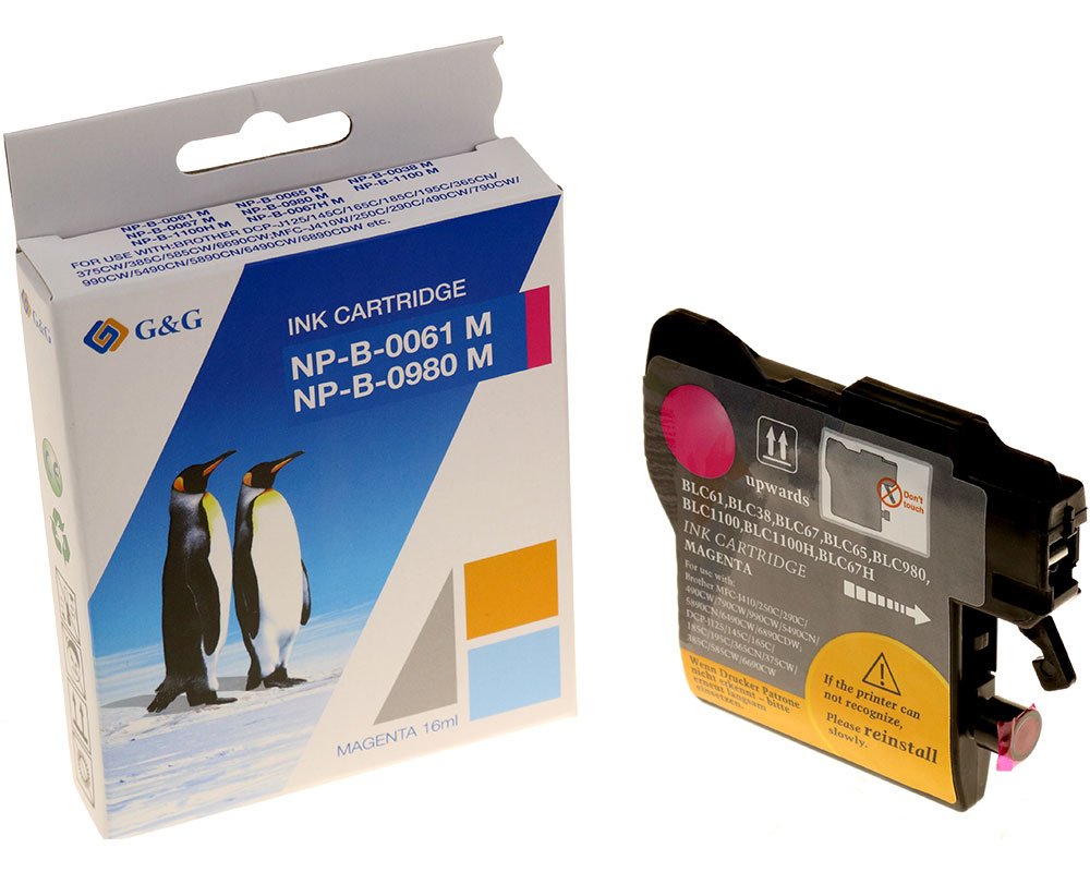 Kompatibel mit Brother LC-980M / LC-1100M / LC-1100HM XXL-Druckerpatrone Magenta [modell] - Marke: G&G