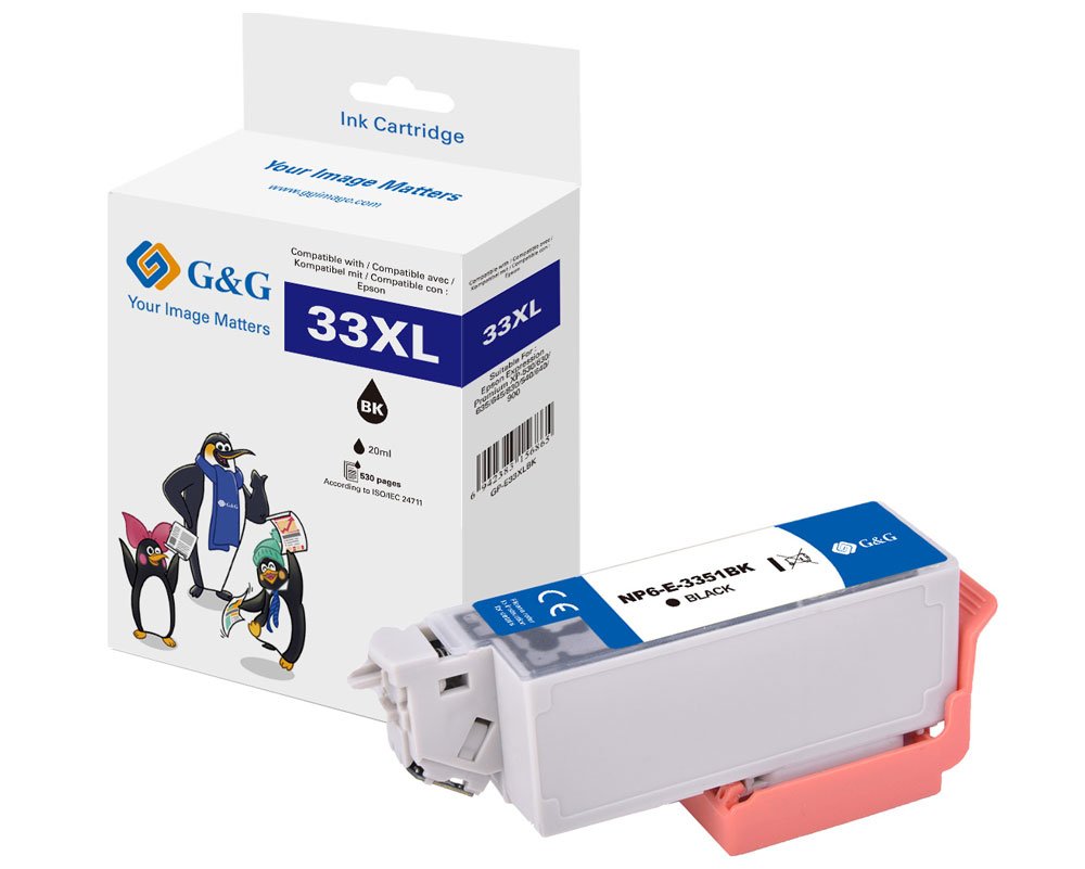 Kompatibel mit Epson 33XL/ T3351/ C13T33514012 XL-Druckerpatrone Schwarz [modell] - Marke: G&G