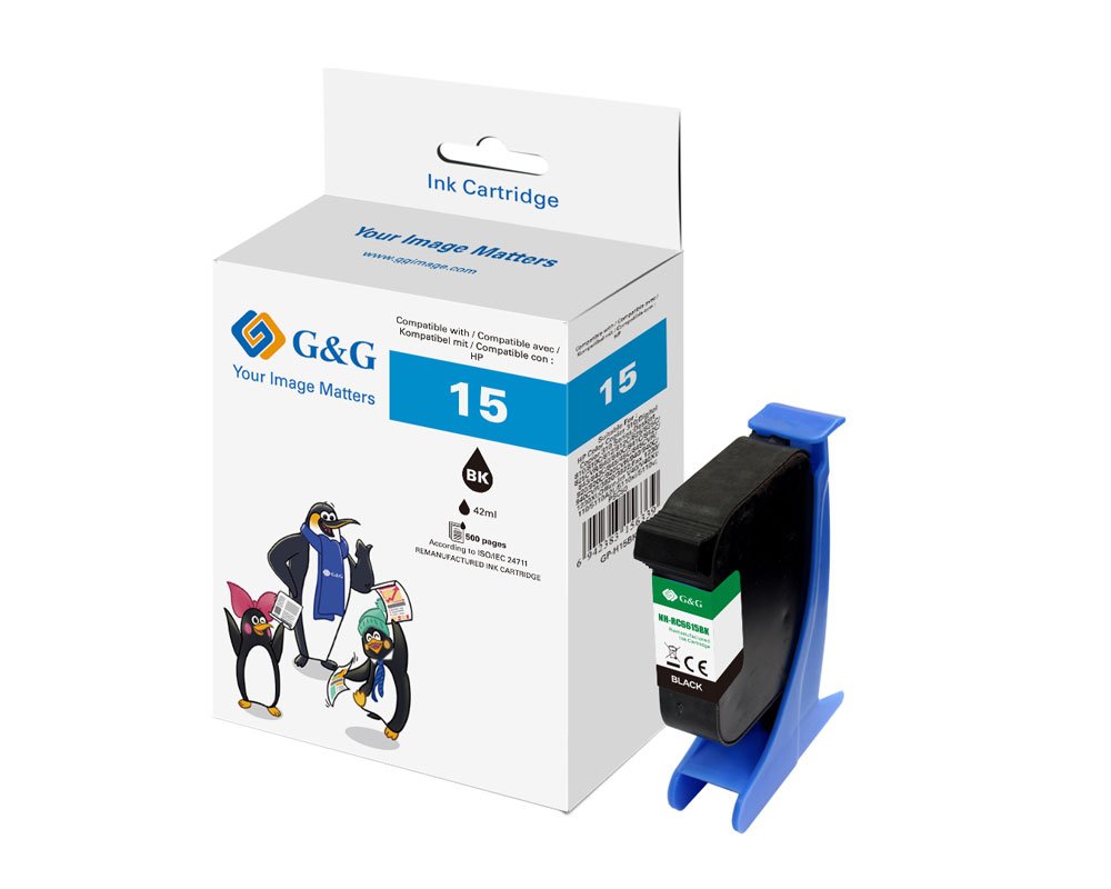 Kompatibel mit HP 15 / C6615DE Druckerpatrone Schwarz [modell] - Marke: G&G