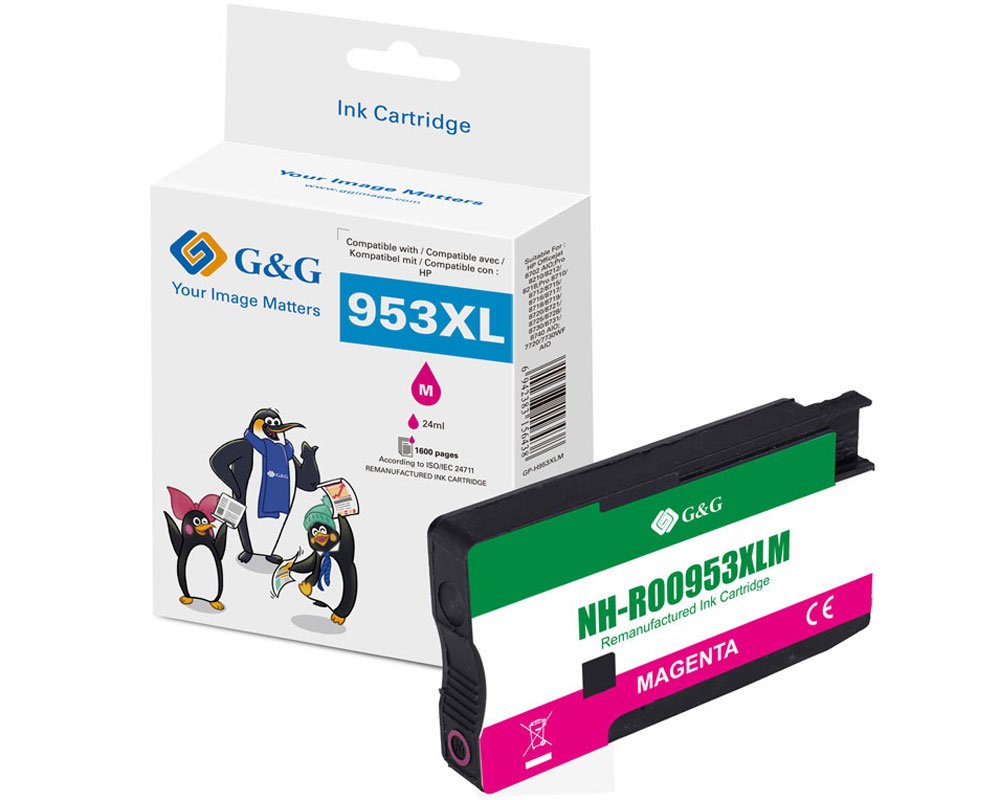 Kompatibel mit HP 953XL/ F6U17AE XL-Druckerpatrone Magenta [modell] - Marke: G&G