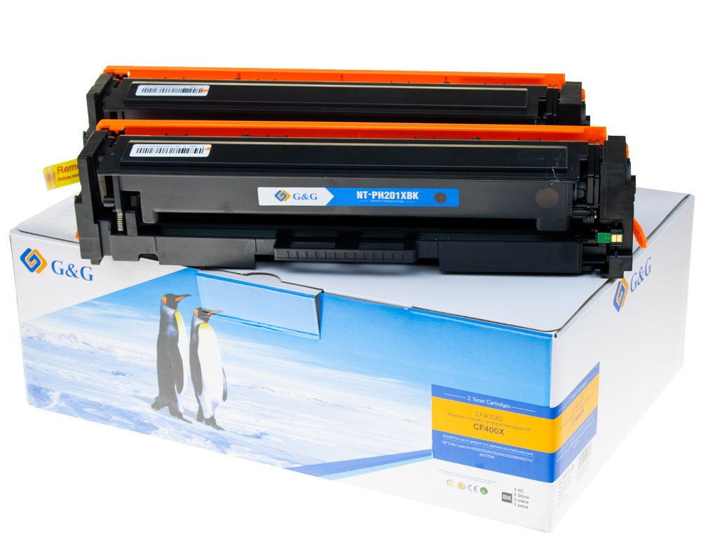 Kompatibel mit HP 201X / CF400XD Toner Doppelpack: 2x Schwarz [modell] - Marke: G&G