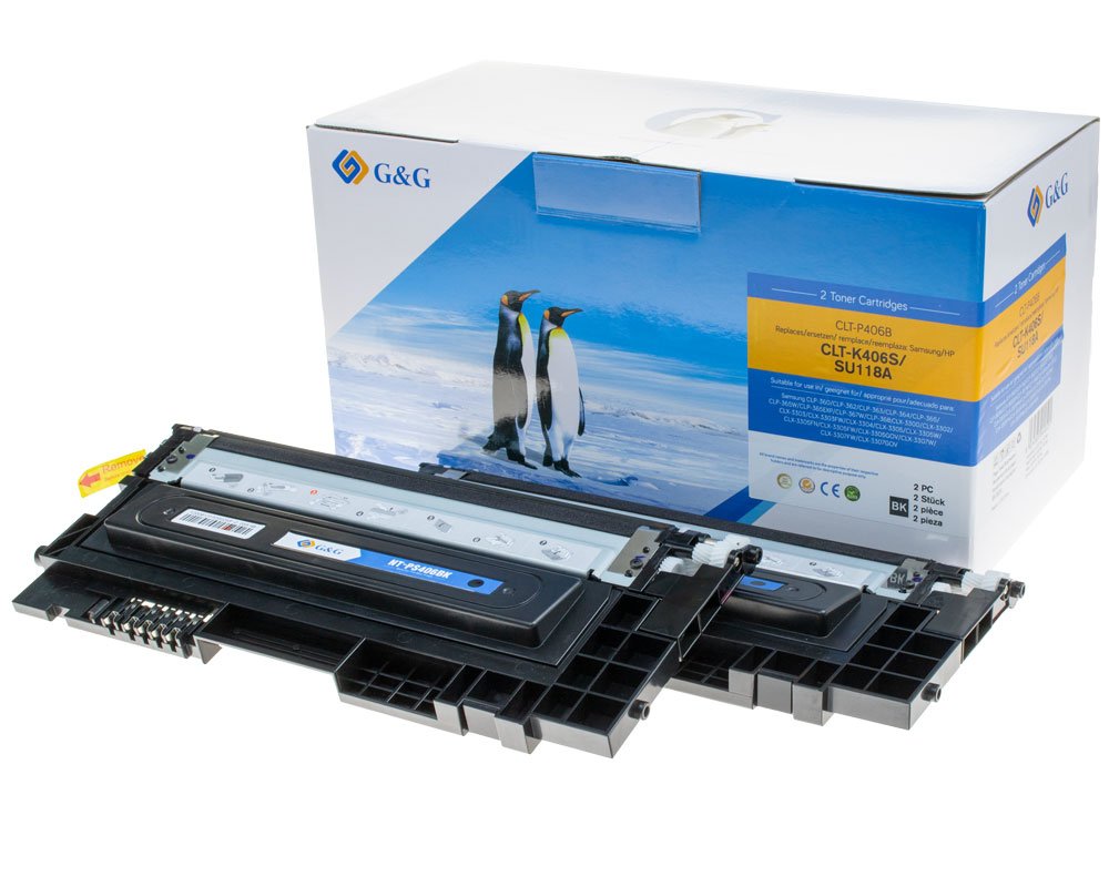 Kompatibel mit Samsung 406/ CLT-P406B/ HP SU374A Toner -Doppelpack- 2x Schwarz [modell] - Marke: G&G