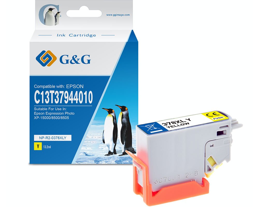 Kompatibel mit Epson 378XL/ C13T37944010 XL-Druckerpatrone Gelb [modell] - Marke: G&G