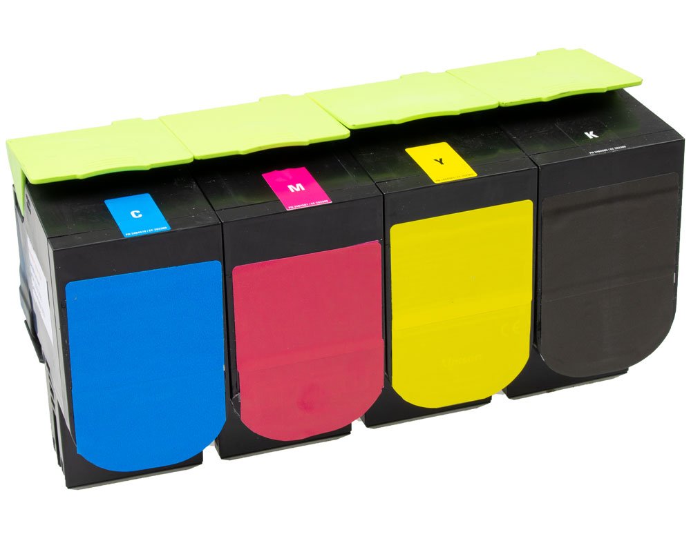 Kompatibel mit Lexmark 71B20K0 / 71B20C0 / 71B20M0 / 71B20Y0 Toner Multipack: 1x Cyan, 1x Magenta, 1x Gelb, 1x Schwarz [modell] von TONERDUMPING