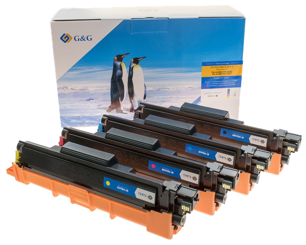 Kompatibel mit Brother TN-243CMYK Toner je 1x Schwarz, Cyan, Magenta, Gelb [modell] Marke: G&G