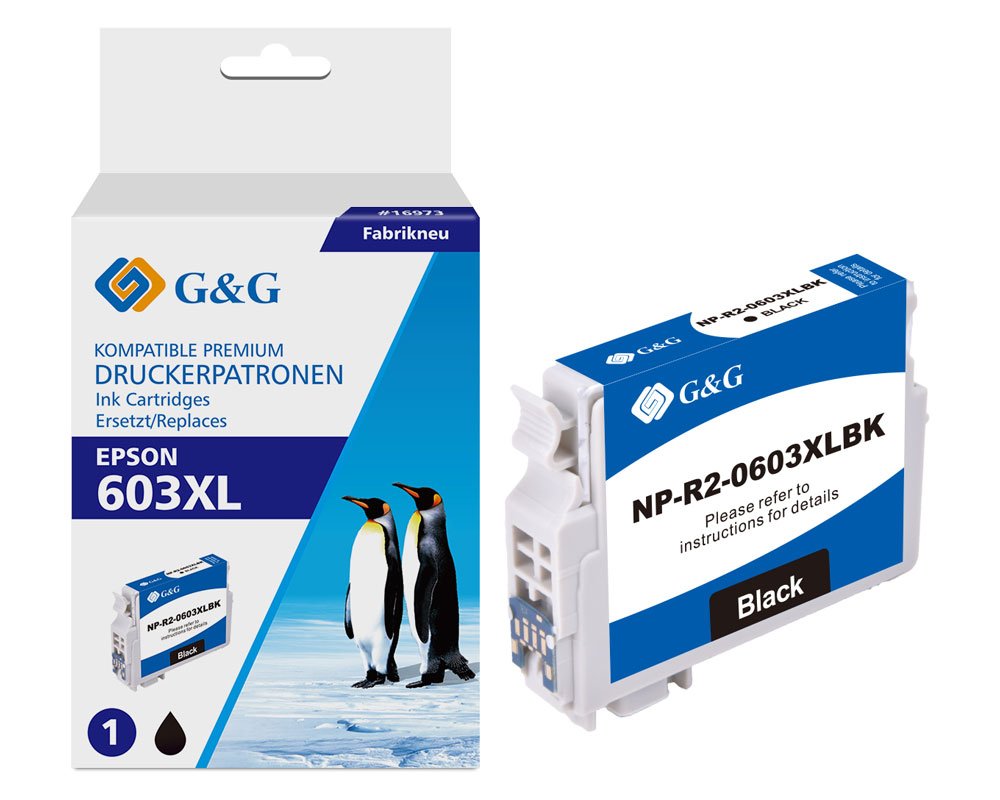Kompatibel mit Epson 603XL/ C13T03A14010 XL-Druckerpatrone Schwarz [modell] - Marke: G&G