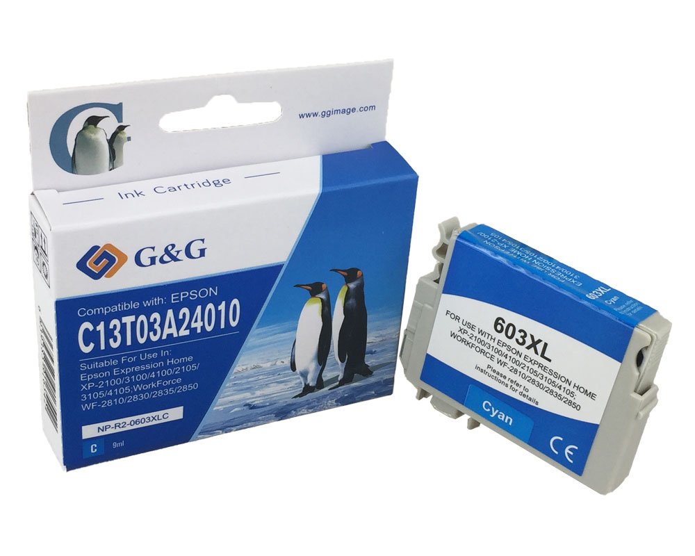 Kompatibel mit Epson 603XL/ C13T03A24010 XL-Druckerpatrone Cyan [modell] - Marke: G&G