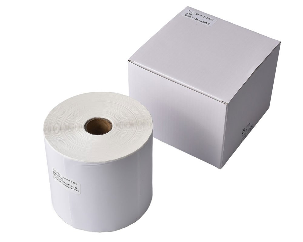 Kompatibel mit (1x Rolle 475 Etiketten/ 102 x152mm) gestrichenes Papier, perforiert [modell] - Marke: G&G
