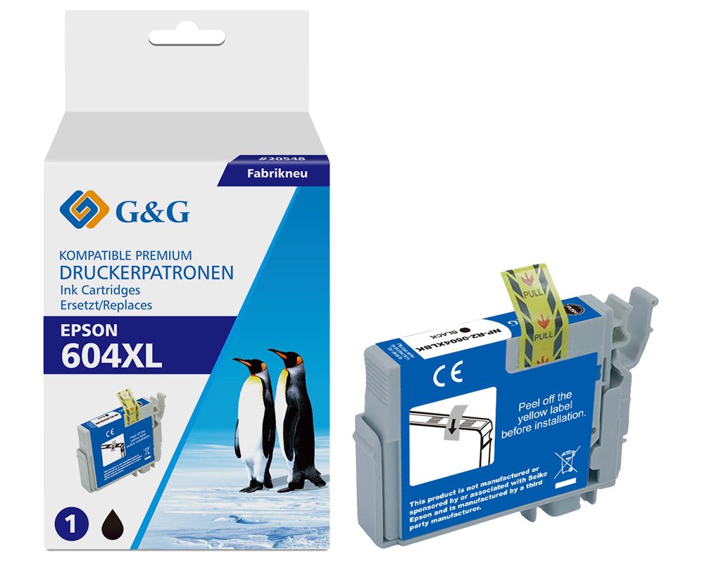 Kompatibel mit Epson 604XL Druckerpatrone [modell] schwarz - Marke: G&G