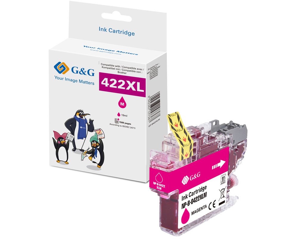Kompatibel mit Brother 422XL Druckerpatrone LC422XLM [modell] magenta (1500 Seiten) - Marke: G&G