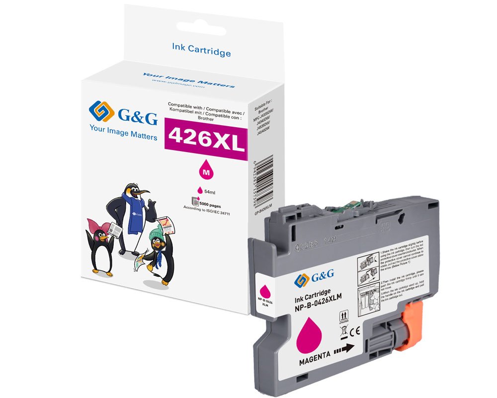 Kompatibel mit Brother 426XL Druckerpatrone LC-426XLM [modell] magenta (5.000 Seiten) - Marke: G&G