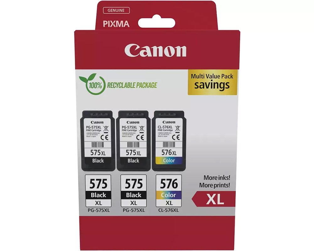 Canon Original-Multipack: 2x PG-575XL schwarz + 1x CL-576 Farb-Druckerpatronen 5437C004 [modell]