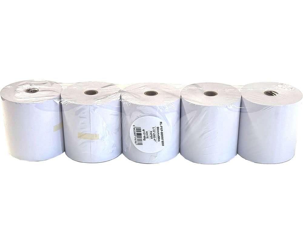 5 Thermorollen 80mm/ 80mm/ 12mm BPA-FREI. Länge ca 80m
