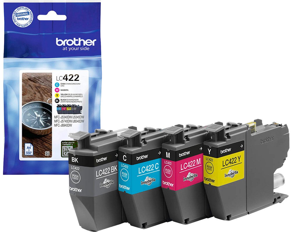 Brother 422 Original-Druckerpatronen LC422VAL [modell] cyan, magenta, gelb, schwarz (4 x 550 Seiten)