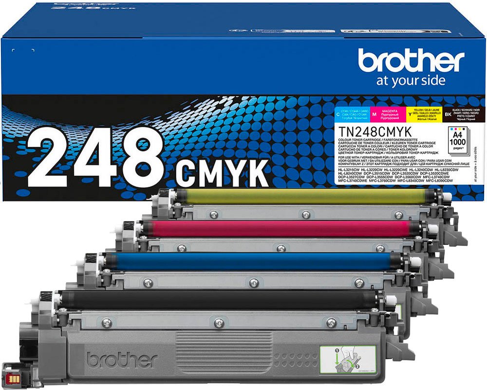 Brother 248CMYK Original-Toner [modell] TN-248CMYK (4x 1.000 Seiten) schwarz, cyan, magenta, gelb