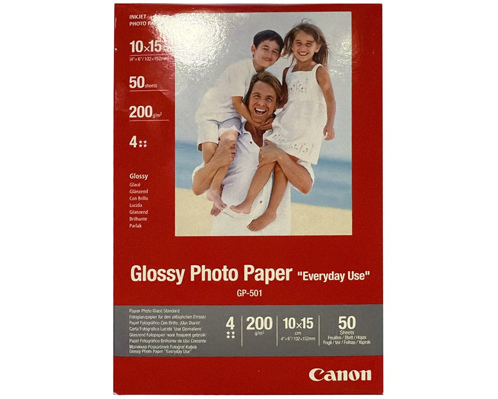 Canon Fotopapier 50 Blatt 4 x 6 Zoll / 10,2 x 15,2 cm GP-501 glänzend 200g/m² - Everyday Use