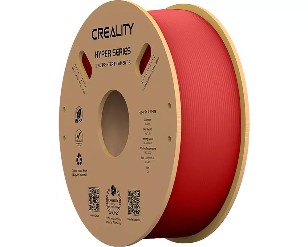 PLA Filament Rot (1kg / 1,75 mm) Hyper Serie 3D von CREALITY