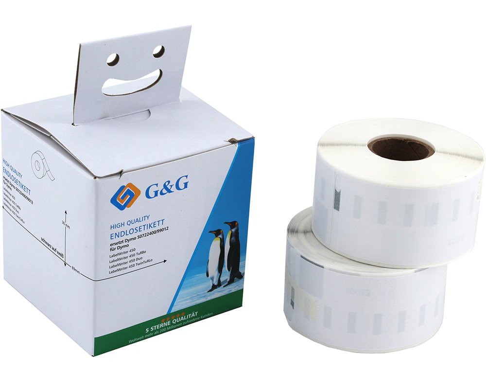 Kompatibel mit Dymo 99012/ s0722400 2 x 260 Etiketten (36mm x 89mm) Schwarz auf weiß [modell] - Marke: G&G