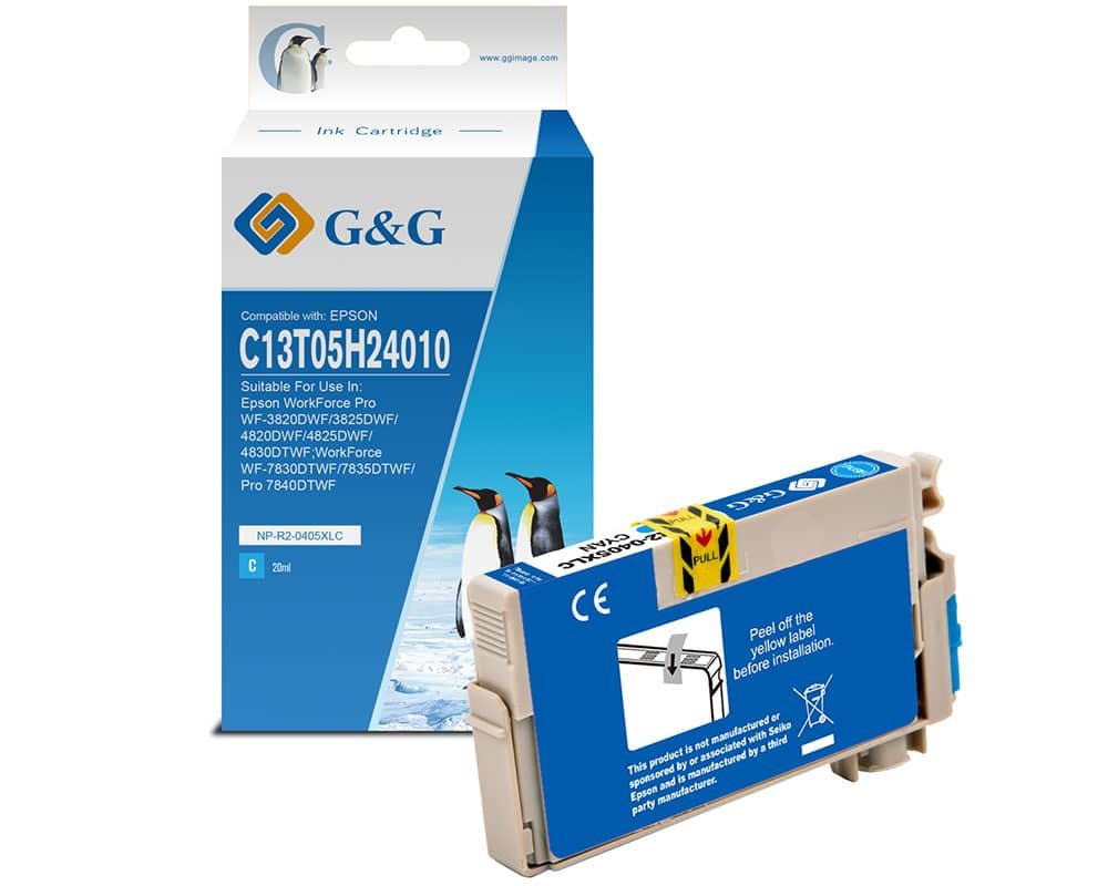 Kompatibel mit Epson 405XL/ C13T05H24010 XL-Druckerpatrone Cyan [modell] - Marke: G&G