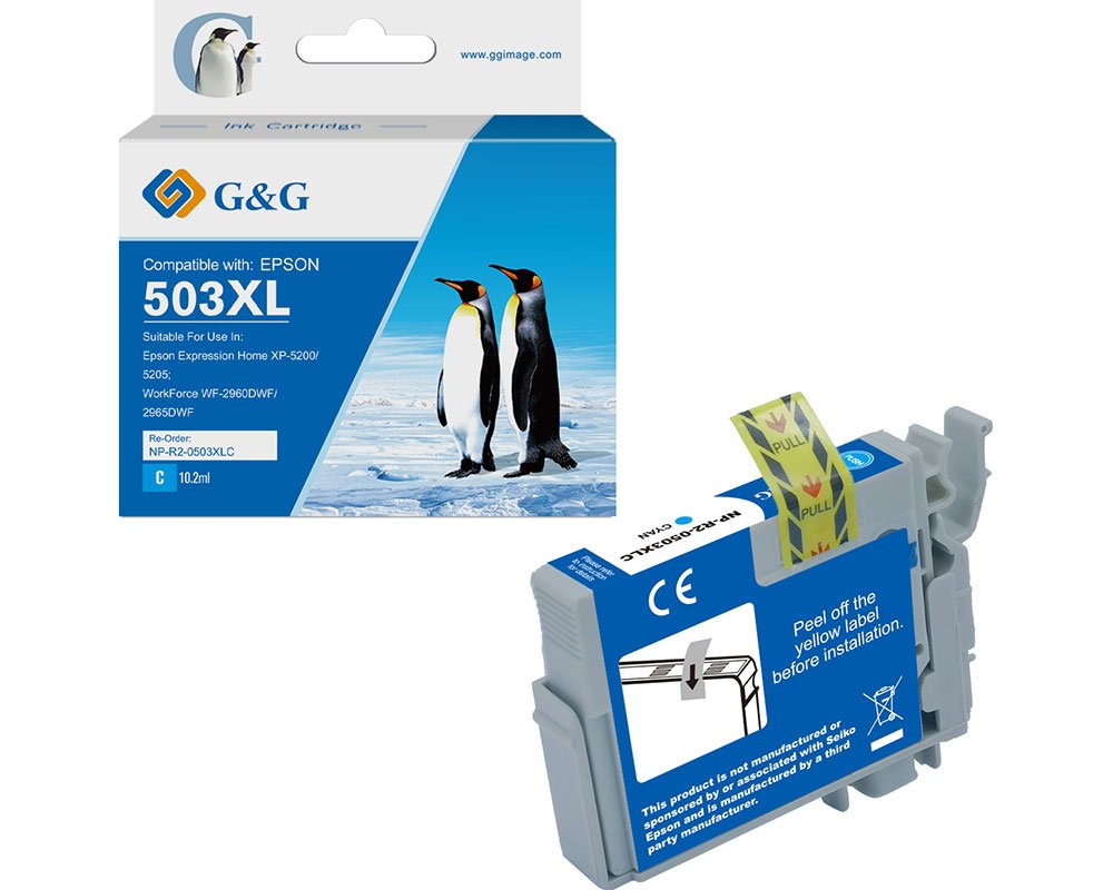 Kompatibel mit EPSON 503XL Druckerpatrone [modell] 10,2 ml (cyan) - Marke: G&G