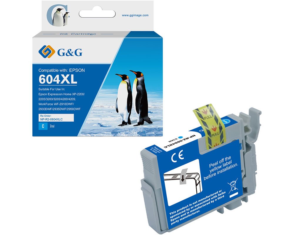 Kompatibel mit Epson 604XL Druckerpatrone [modell] cyan - Marke: G&G