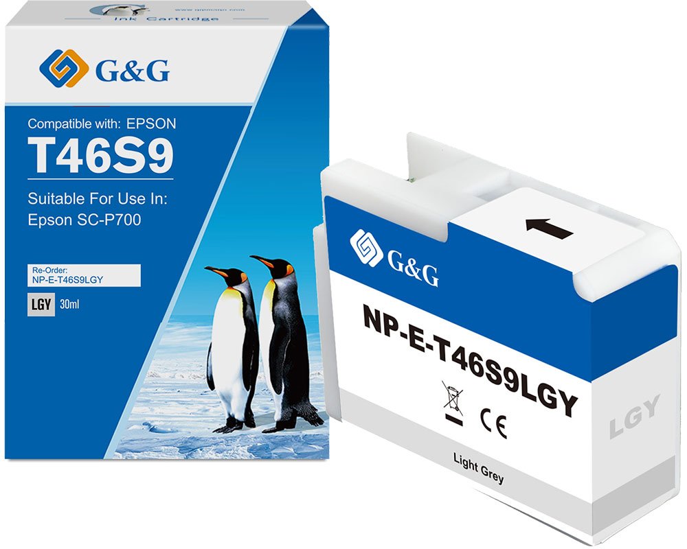 Kompatibel mit Epson T46S9 Druckerpatrone NP-E-T46S9-LGYGG für EPSON Surecolor SC-P700 hellgrau 30ml