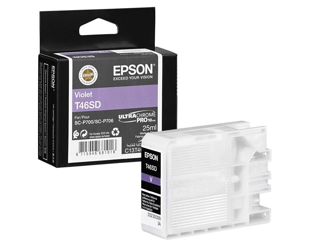 EPSON T46SD Original-Druckerpatrone C13T46SD00 ULTRACHROME PRO 10 INK für EPSON Surecolor SC-P700 violett 25ml