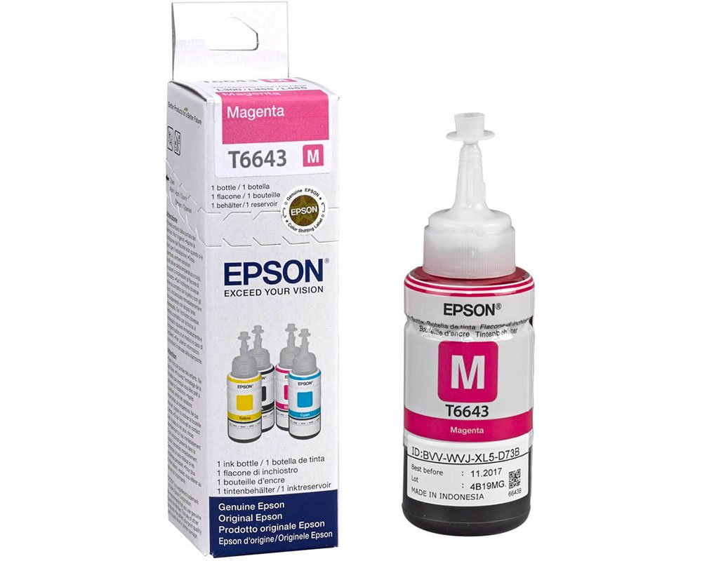 Epson Original-Tinte T6643 / C13T664340 (70 ml) Magenta [modell]