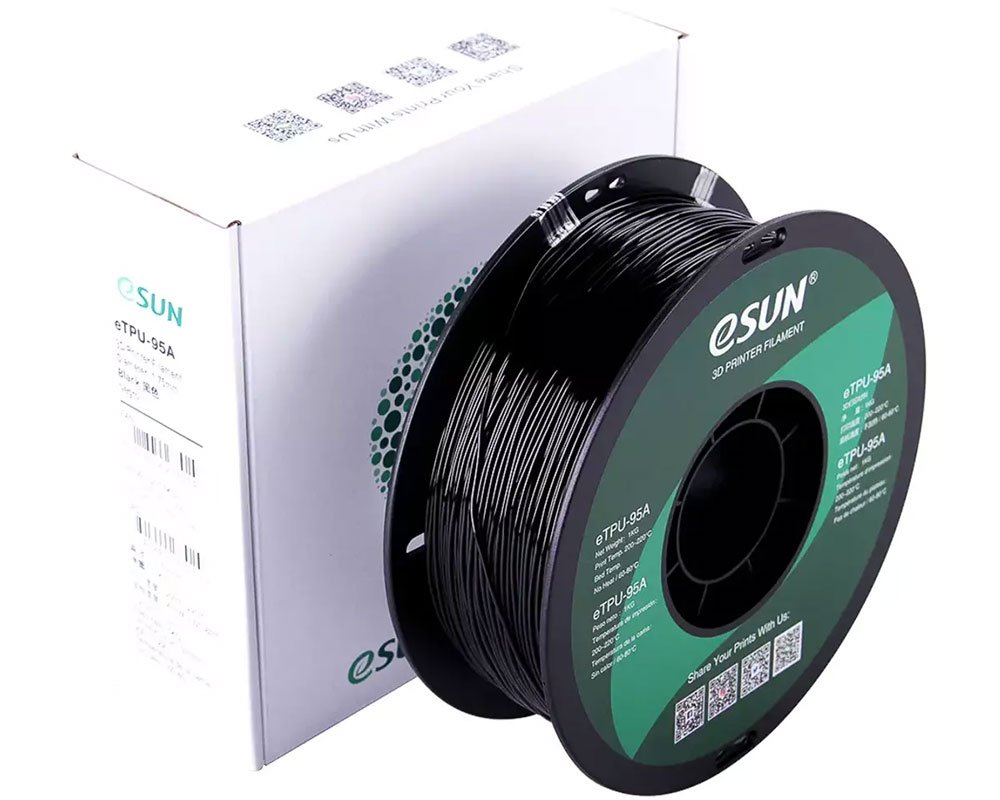 eTPU Filament ETPU-95A175B1 schwarz (1kg / 1,75mm) von eSUN