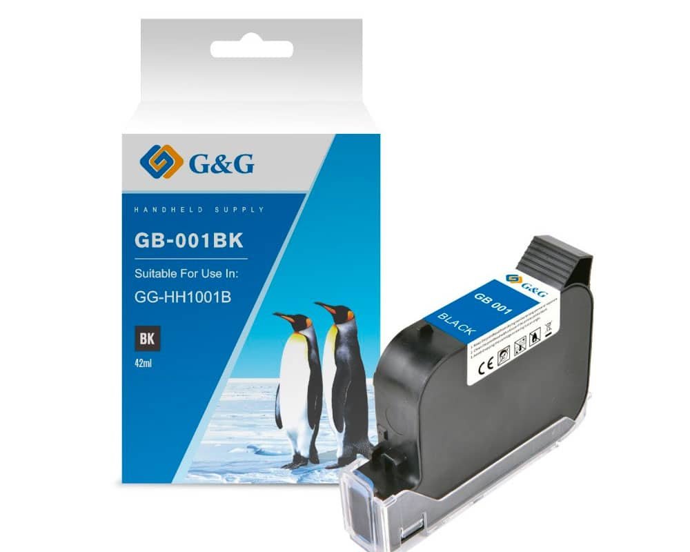 G&G original Handheld Druckerpatrone GB-001BK Schwarz permanent/ wasserfest [modell]