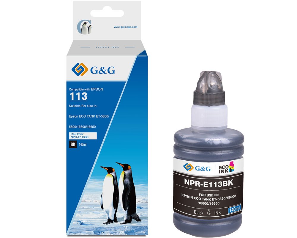 Kompatible Tinte als Ersatz für Epson 113 Schwarz [modell] - Marke: G&G