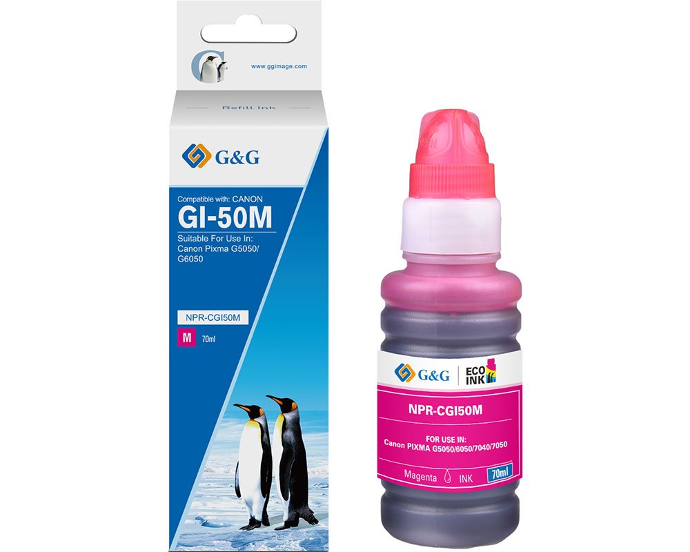 Kompatibel mit Canon GI-50 M/ 3404C001 Nachfüll-Tinte Magenta (70,00 ml) [modell] - Marke: G&G