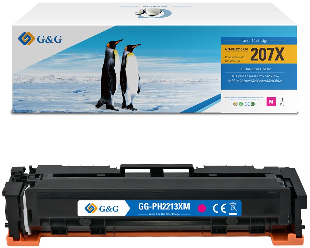 Kompatibel mit HP 207X / W2213X XL-Toner Magenta (MIT CHIP und Füllstandanzeige) [modell] - Marke: G&G
