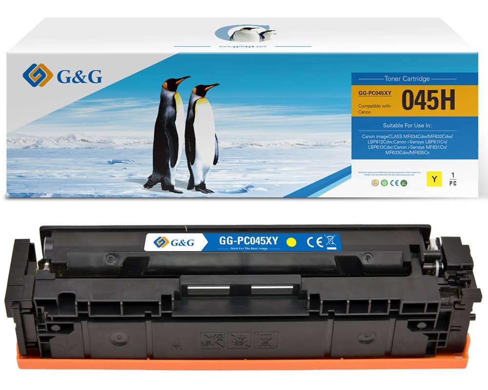 Kompatibel mit Canon 045HY/ 1243C002 XL-Toner Gelb [modell] - Marke: G&G