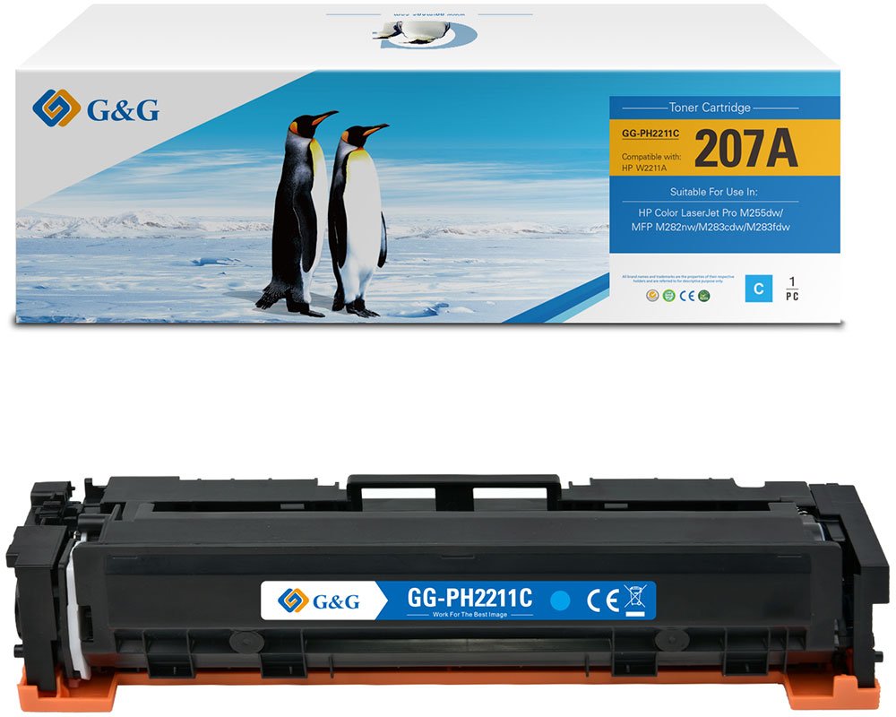 Kompatibel mit HP 207A / W2211A Toner Cyan (Newbuilt mit Chip) [modell] - Marke: G&G