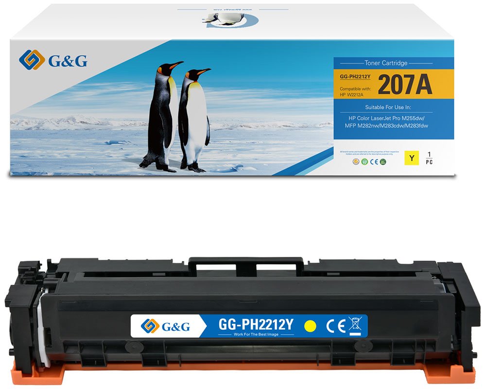 Kompatibel mit HP 207A / W2212A Toner Gelb (Newbuilt mit Chip) [modell] - Marke: G&G