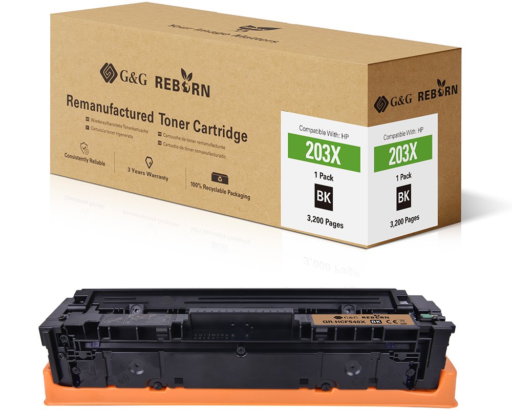 Kompatibel mit HP 203X / CF540X Toner Schwarz [modell] - Marke: G&G Reborn