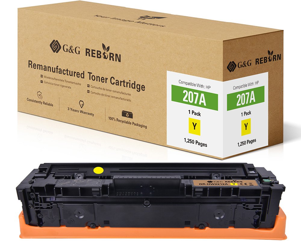 Kompatibel mit HP 207A / W2212A Toner Gelb (mit Chip) [model] - Marke: G&G Reborn