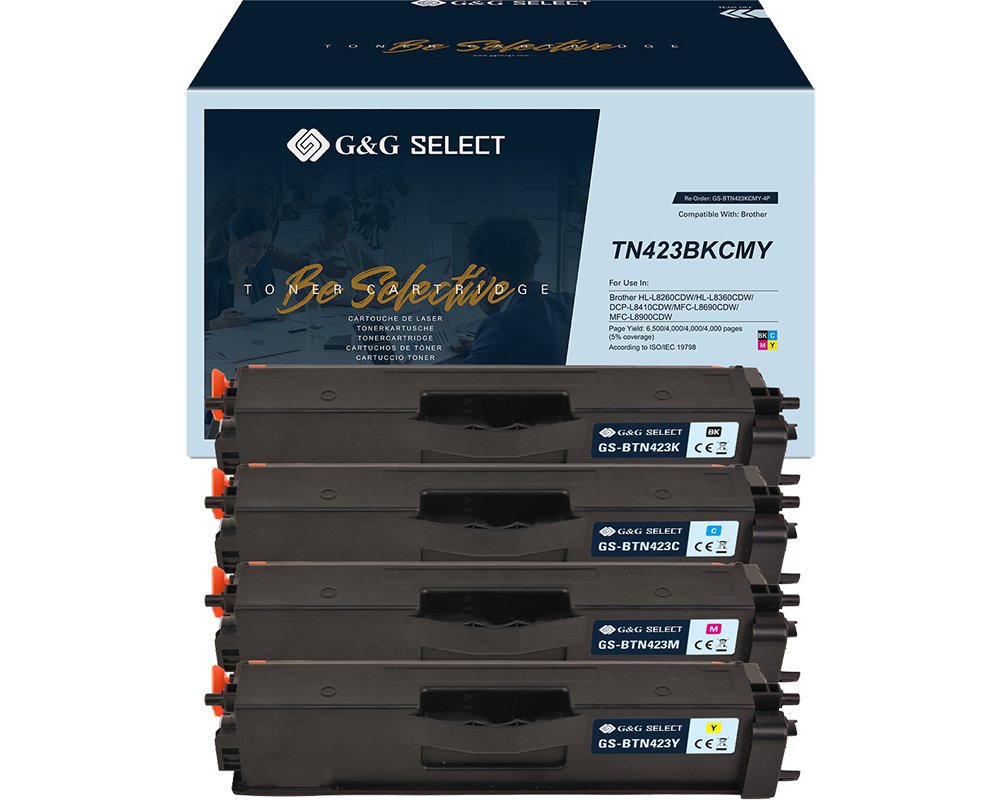 Kompatibel mit Brother TN-423 Premium-Toner 4er-XL-Set: je 1x Schwarz, Cyan, Magenta, Gelb [modell] - Marke: G&G Select