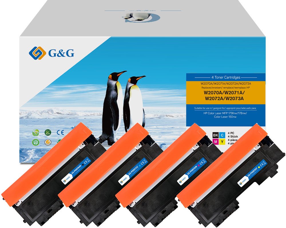 Kompatibel mit 4 x HP 117A XLToner [modell] (schwarz, cyan, magenta, gelb) - Marke: G&G