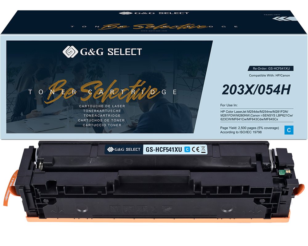 Kompatibel mit HP 203X / Canon 054H XL-Premium-Toner CF541X [modell] cyan - Marke: G&G Select