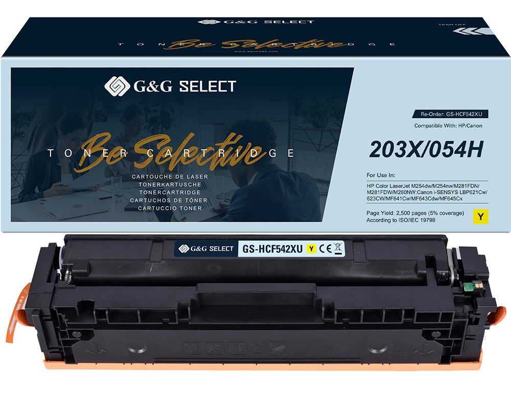 Kompatibel mit HP 203X / Canon 054H XL-Premium-Toner CF542X [modell] gelb - Marke: G&G Select