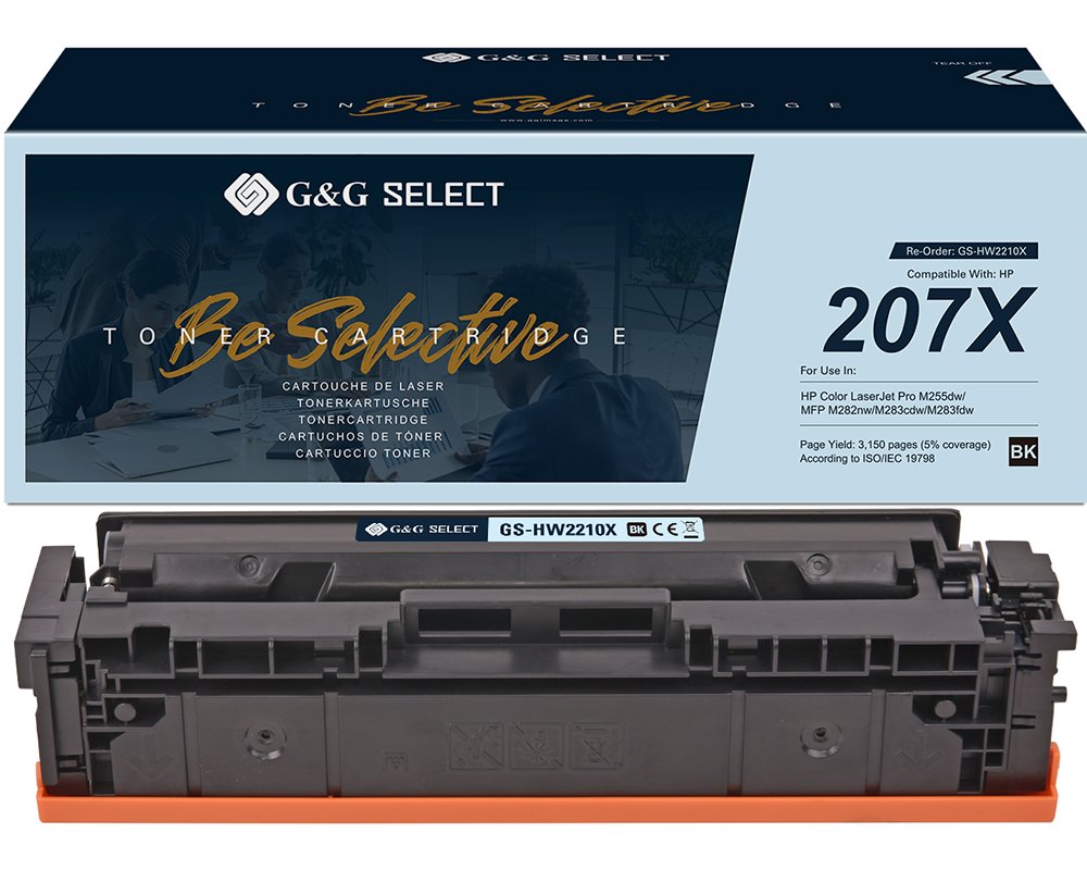 Kompatibel mit HP 207X / W2210X XL-Premium-Toner Schwarz (MIT CHIP und Füllstandanzeige) [modell] - Marke: G&G Select
