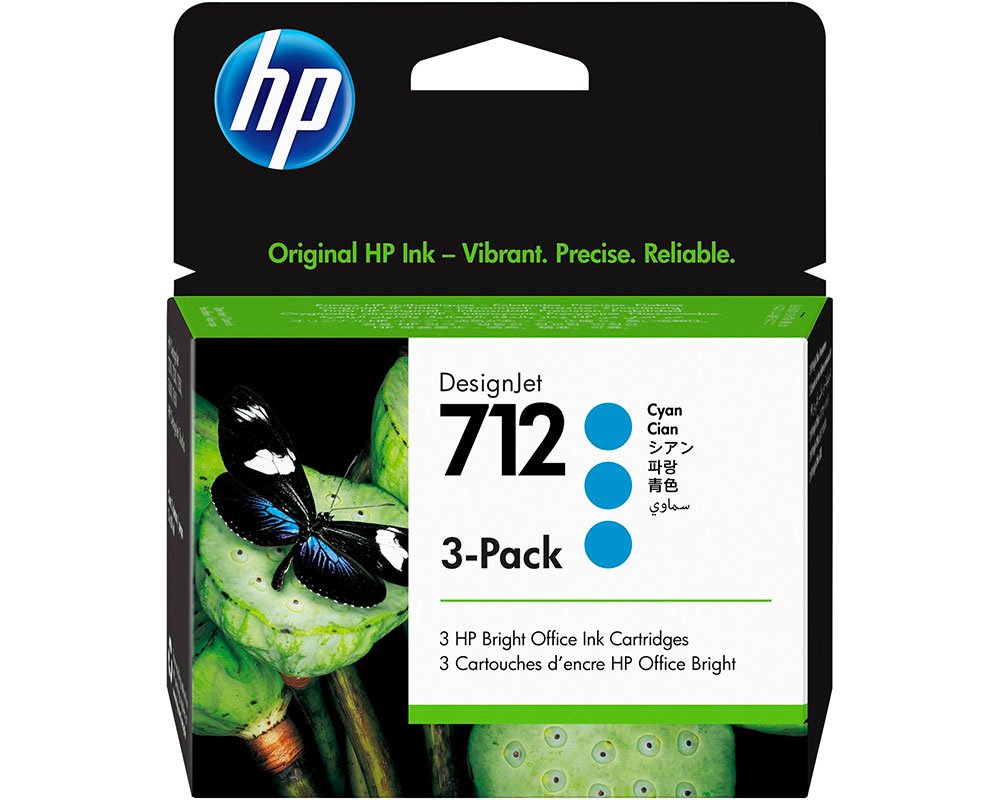 HP 712 Original-Tinte 3er-Pack [modell] 3ED77A - Inhalt: 3 x 29 ml cyan