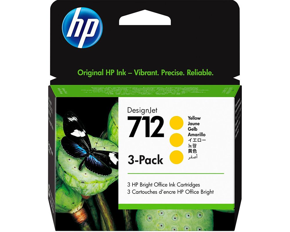 HP 712 Original-Tinte 3er-Pack [modell] 3ED79A - Inhalt: 3 x 29 ml gelb