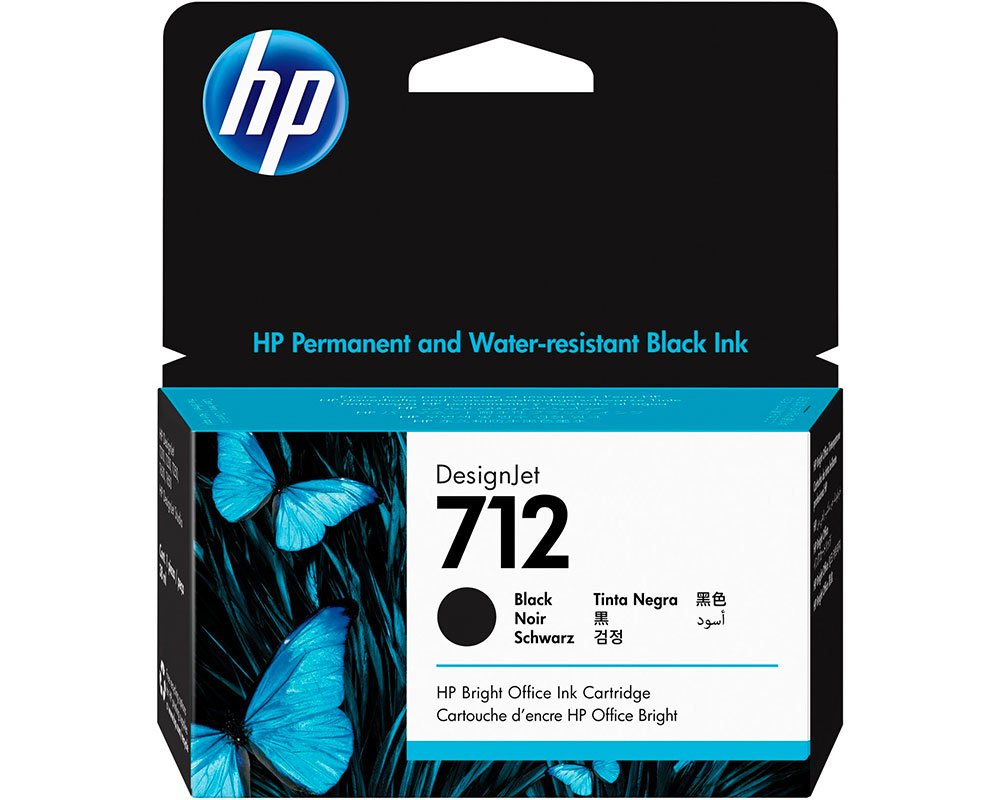 HP 712 Original-Tinte [modell] 3ED70A permanent und wasserfest - Inhalt: 38 ml schwarz