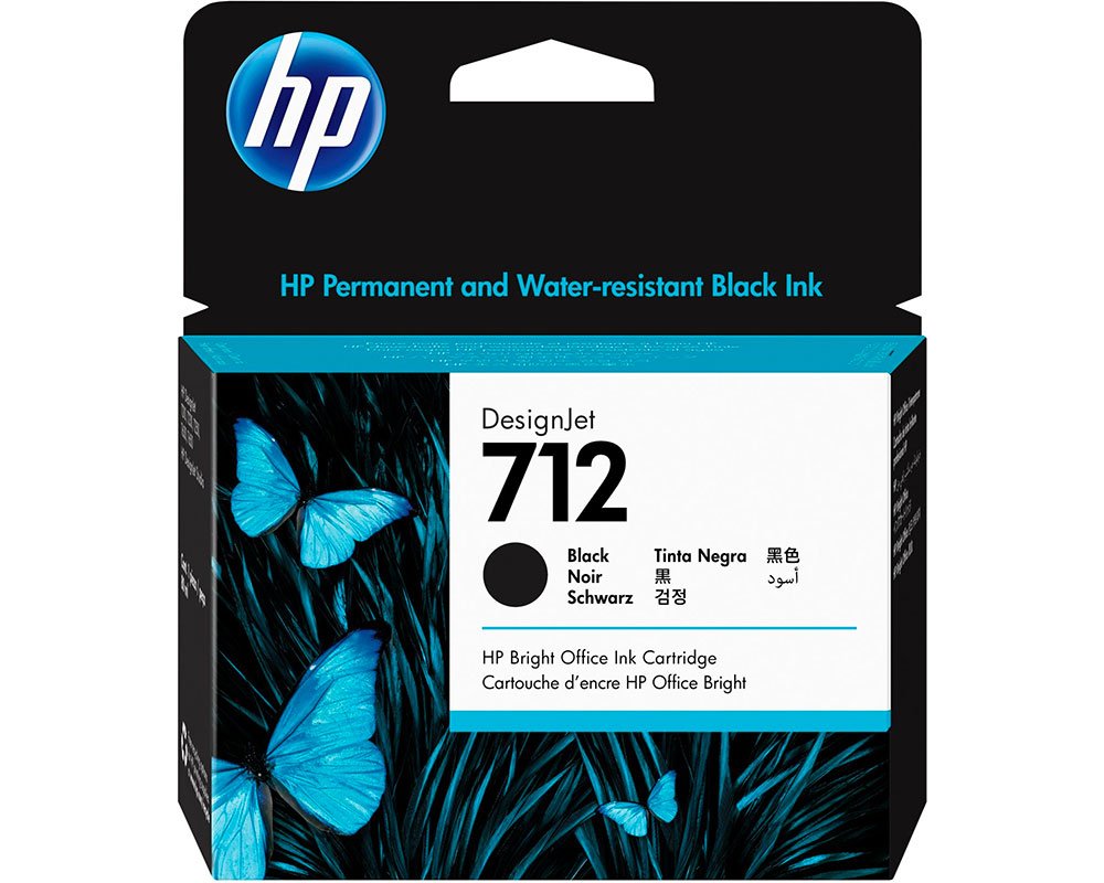 HP 712 XL Original-Tinte [modell] 3ED71A permanent und wasserfest - Inhalt: 80 ml schwarz