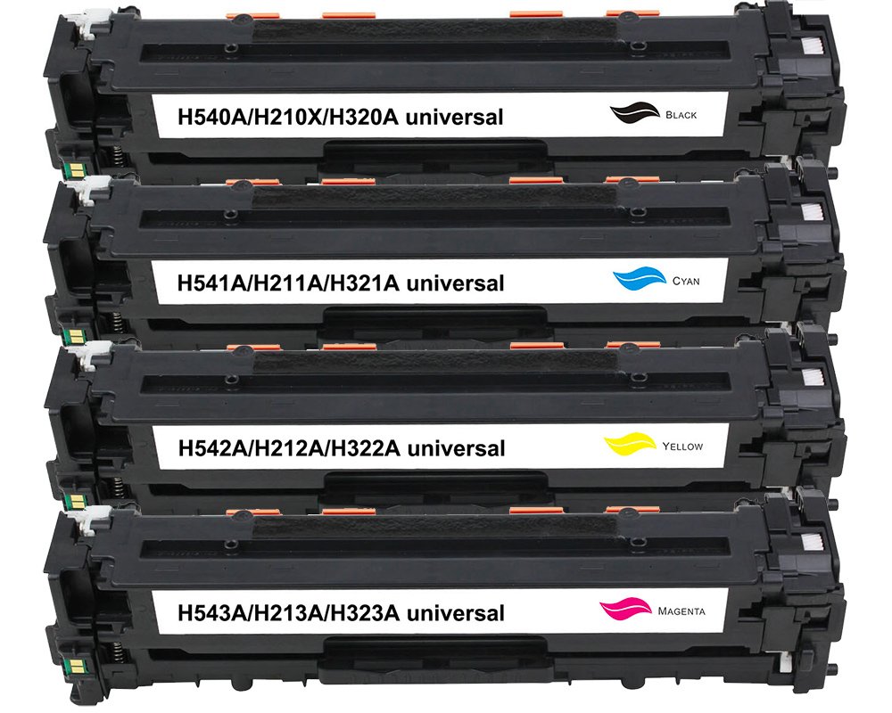 Kompatibel mit HP 125A / 128A / 131A / Canon 716 / 731 Toner Multipack 1x Schwarz, 1x Cyan, 1x Magenta, 1x Gelb [modell] von TONERDUMPING